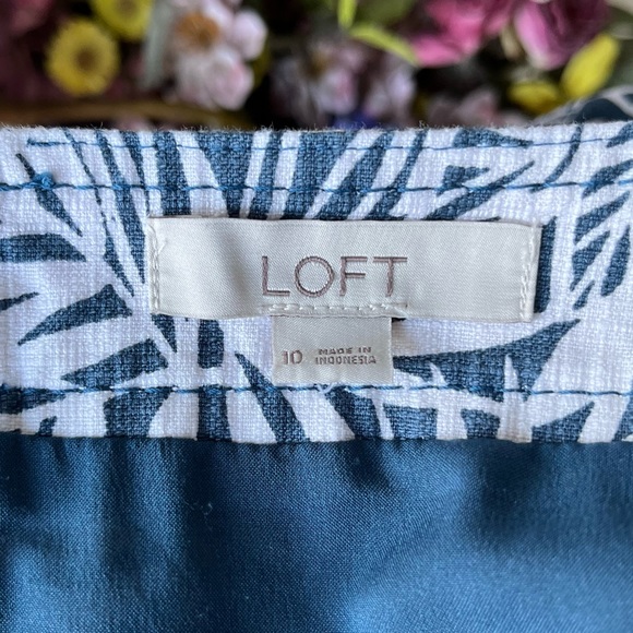 •LOFT• Floral Cotton Blend Lined Skirt - Size 10 - Picture 2 of 10